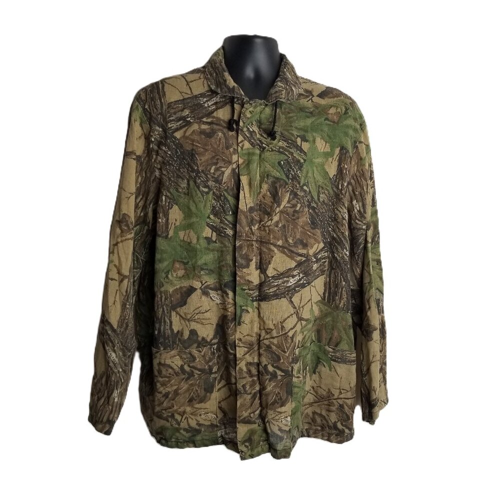 Vintage Realtree Mens Large Camo Jacket Made USA Full Zip Lightweight Hunting